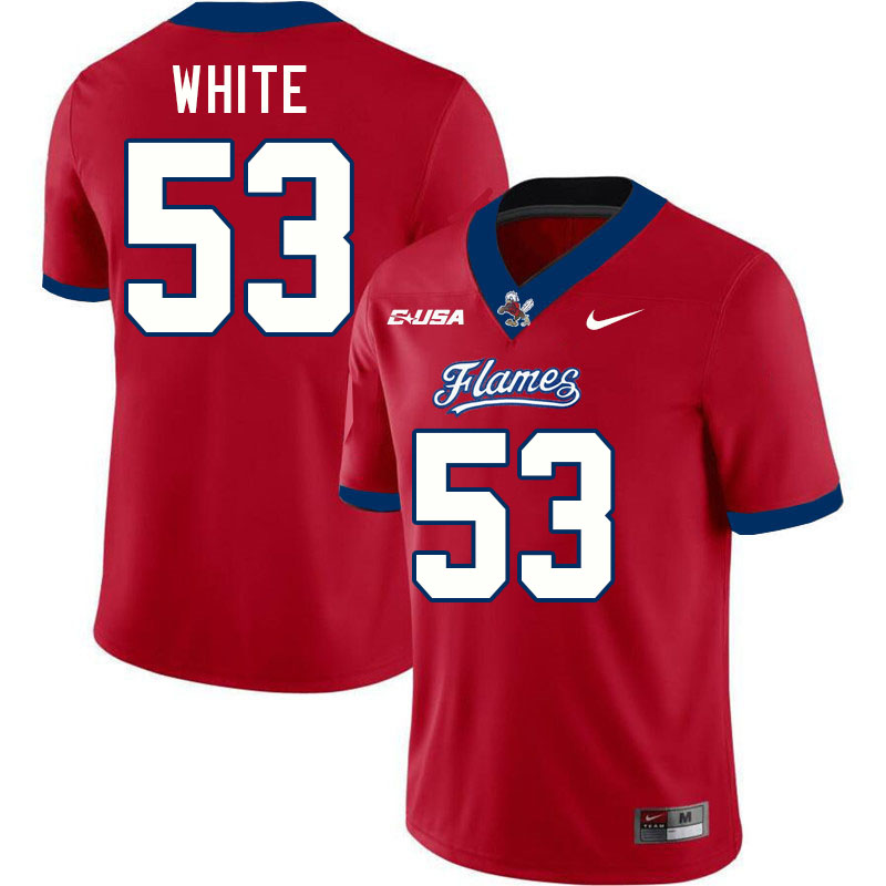 Liberty Flames #53 Jordan White College Football Jerseys Stitched-Red